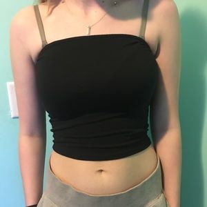 casual cropped tube top